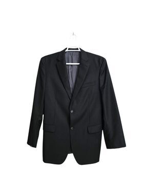 Ralph Lauren Blue Label Single Breasted Black Wool Blazer Sz 44L